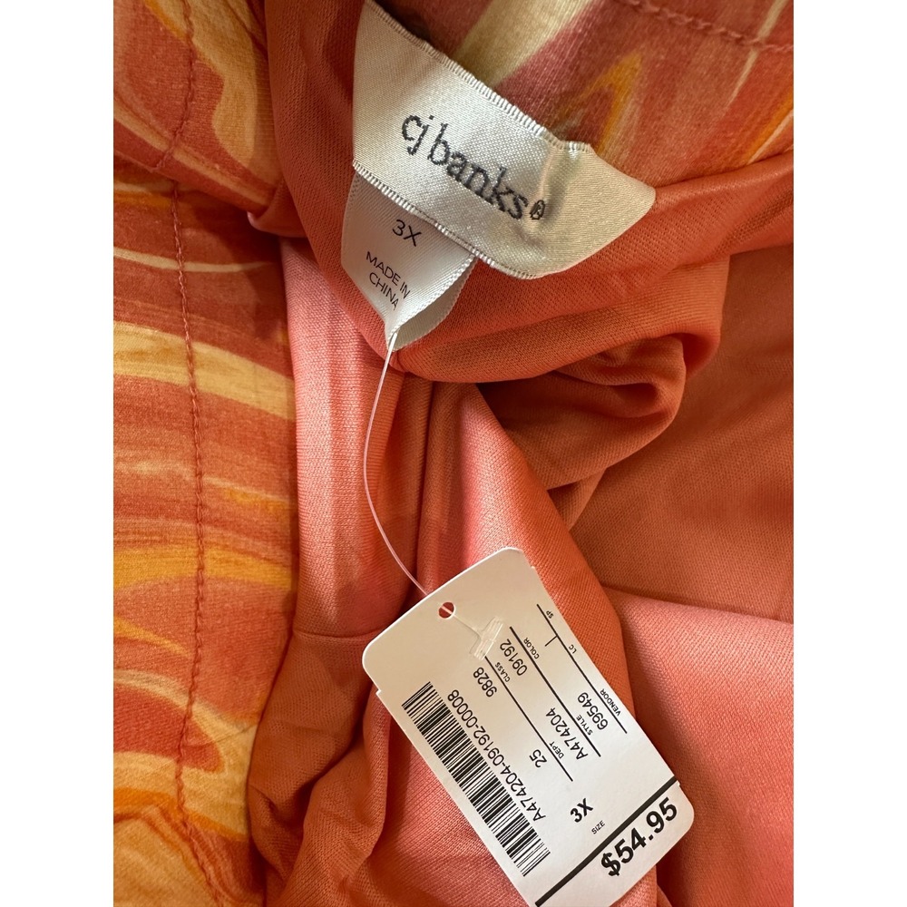 NWT CJ Banks Pull On Skort Skirt + Shorts Orange Golf Athleisure Plus Size 3X - Picture 6 of 12